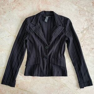 Rampage Grunge striped stitched fitted blazer